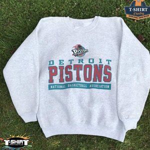 Vintage NBA Detroit Pistons Logo Sweatshirt, Detroit Pistons Shirt, Basketball S